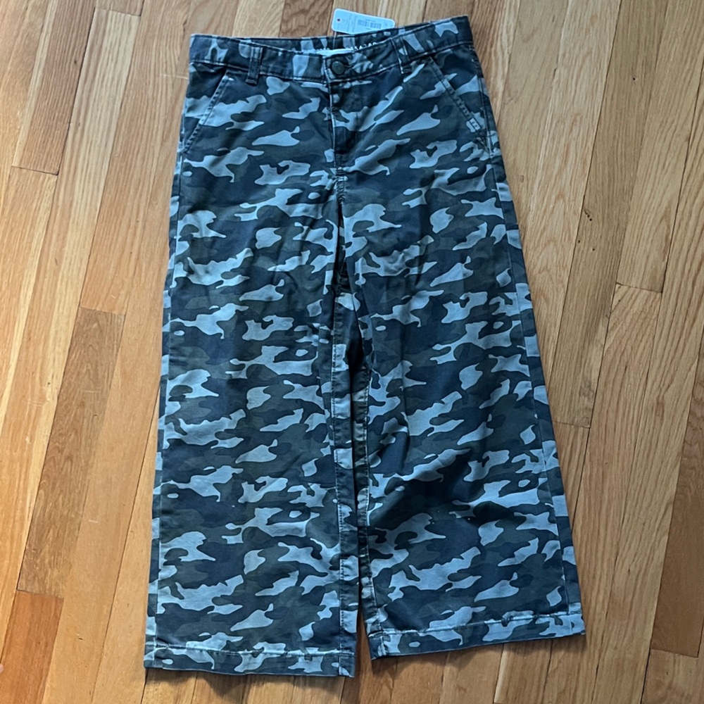 Gymboree Camouflage Wide Leg Pants Green Charcoal Girls 12 NWT